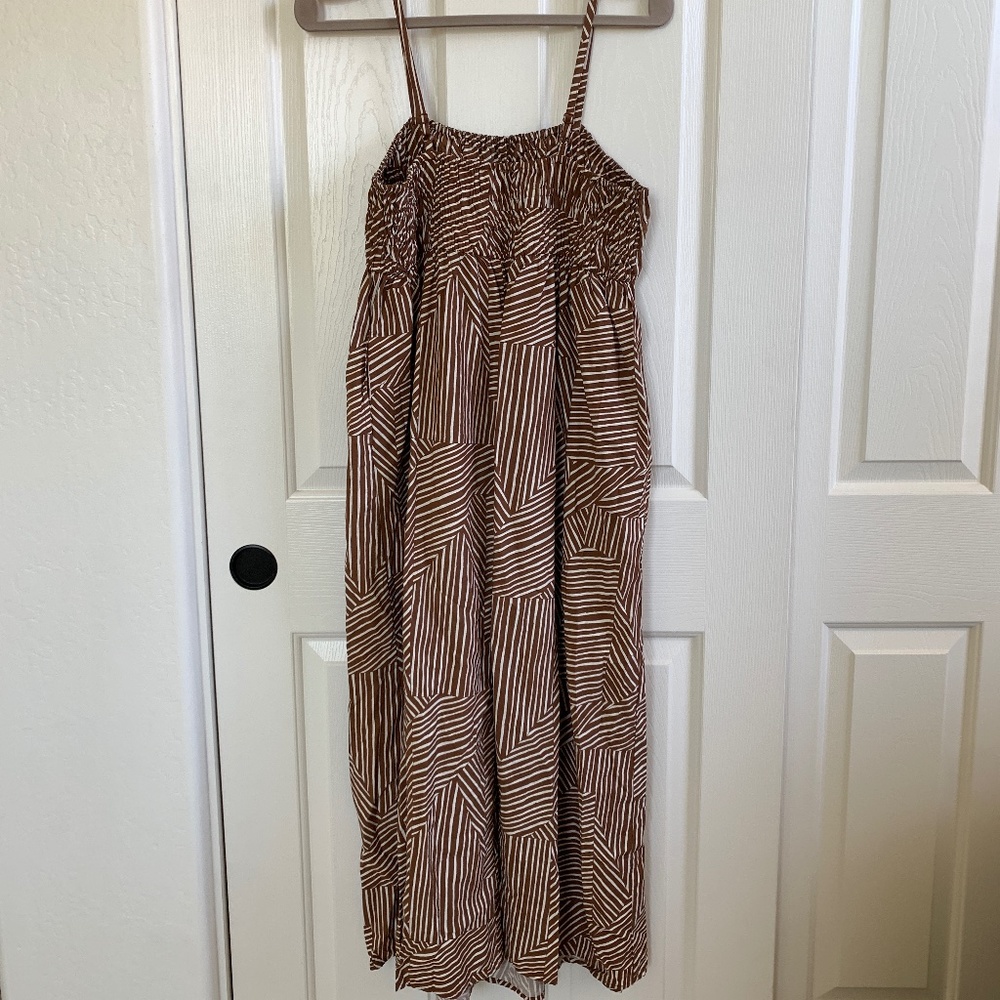 Long brown and white dress